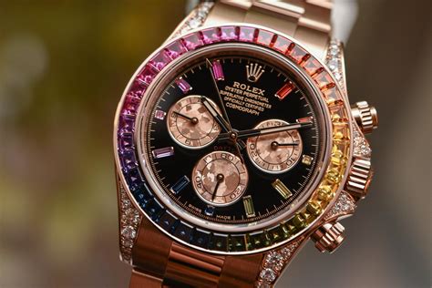 rolex daytona rainbow everose gold model|hourkee Rolex rainbow daytona.